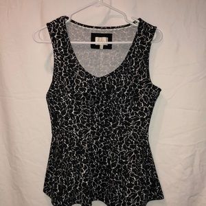 Deletta by Anthropologie black and white blouse